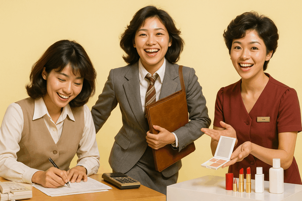 Sora生成画像、昭和後半の女性たち